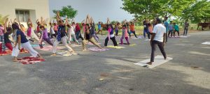 JCDRAC NSS Unit organised Yoga practice classes for First year volunteers. In this connection, Associate Dean sir and Physical Director participated.