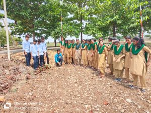 First year students ( 2023 Admitted Batch) are doing field surveys and Ranging in College farm (1)