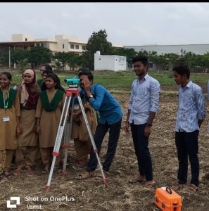 Contour survey in college farm with the help of Dumpy level, Levelling staff, Tripod and others accessories by First year students ( 2023 Admitted batch)